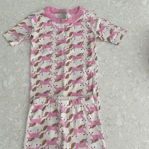Hanna Andersson Pink and White Unicorn Pajama Set